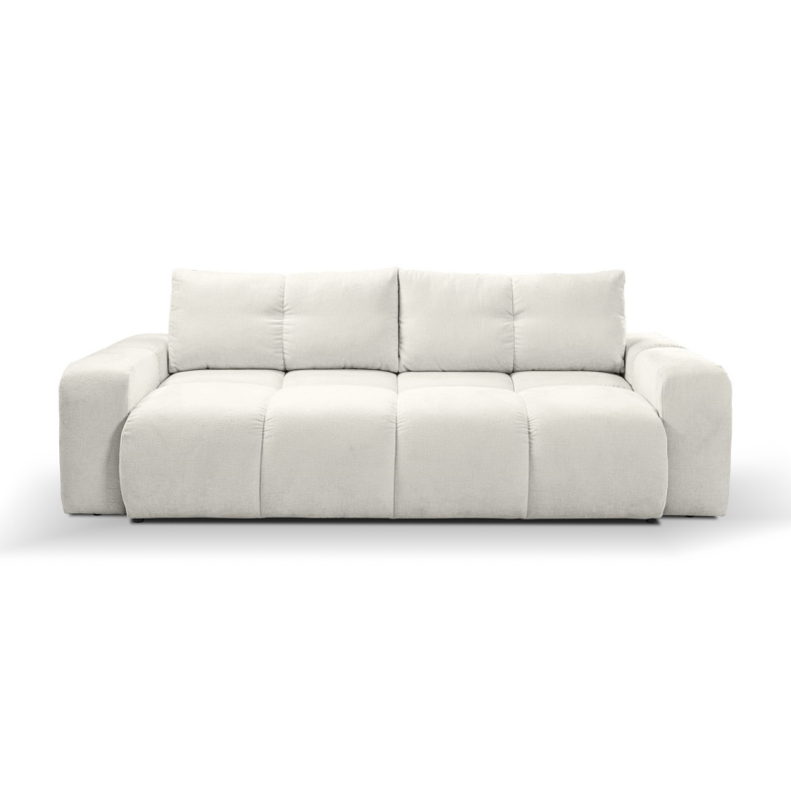 Rozkładana tapicerowana sofa trzyosobowa z miejscem do przechowywania ALMADA beżowy