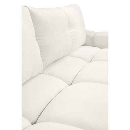 Rozkładana tapicerowana trzyosobowa sofa z pojemnikiem ALMADA beżowa