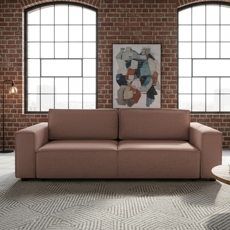 Rozkładana trzyosobowa kanapa z pojemnikiem RONDA, czerwona