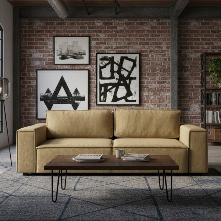 Rozkładana trzyosobowa sofa z pojemnikiem na pościel RONDA pomarańczowa