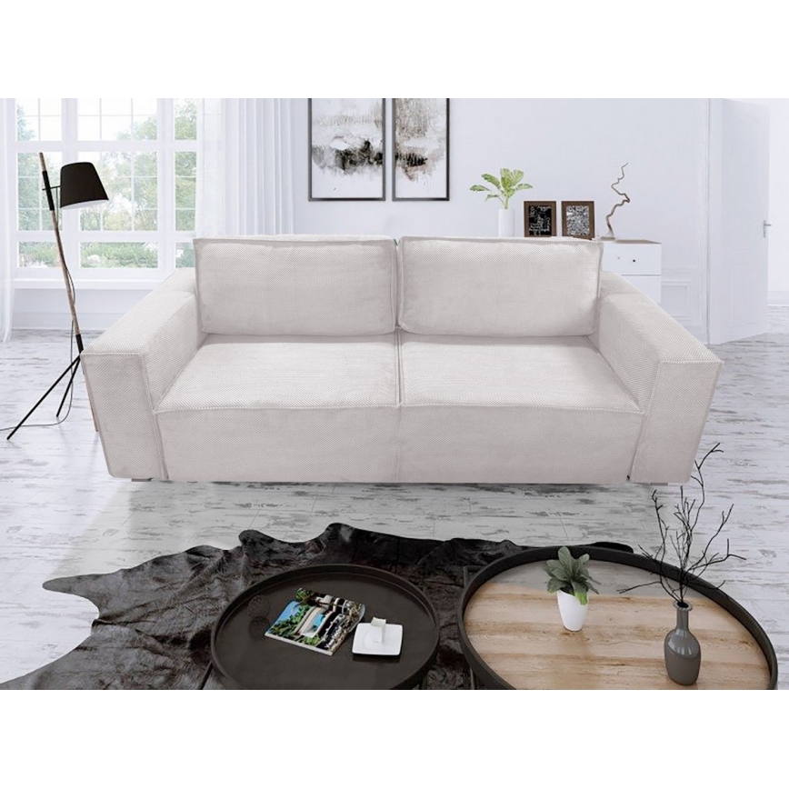 Rozkładana trzyosobowa sofa z pojemnikiem RONDA, beżowa