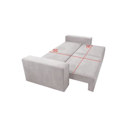 Rozkładana trzyosobowa sofa z pojemnikiem RONDA, beżowa