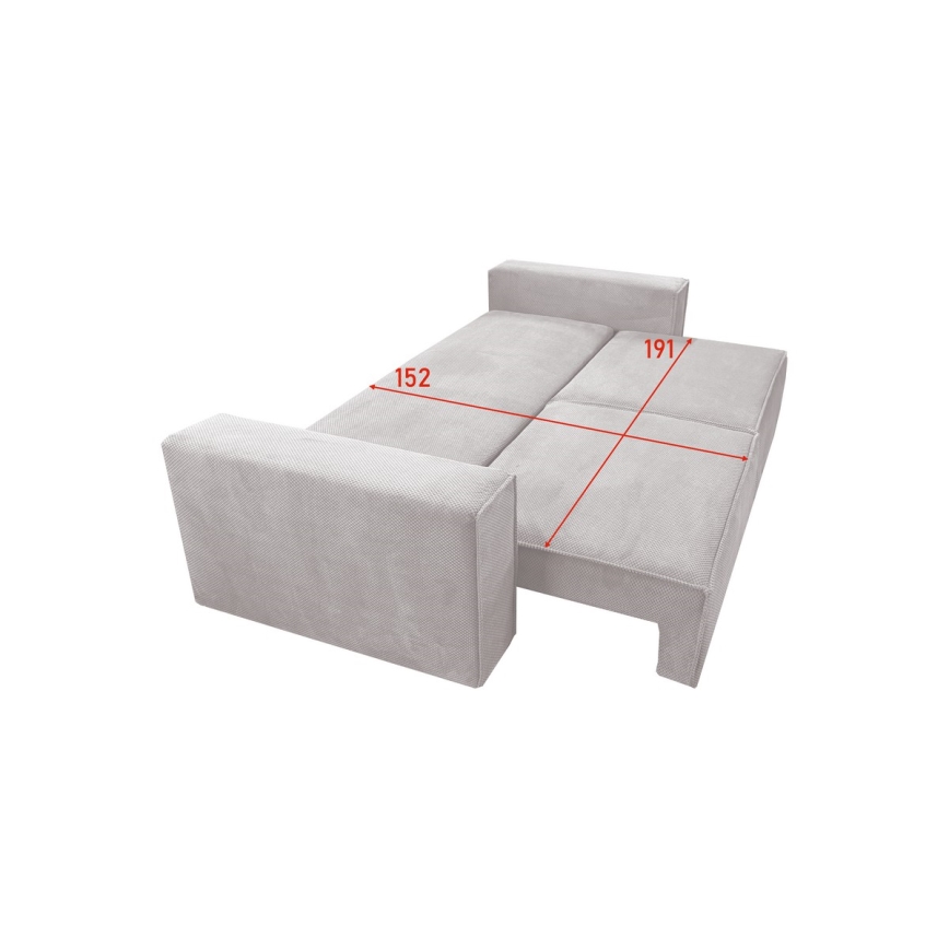 Rozkładana trzyosobowa sofa z pojemnikiem RONDA, beżowa