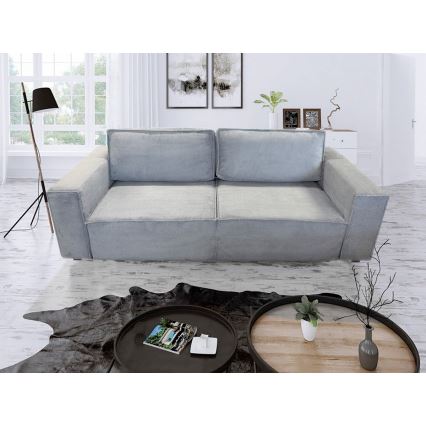 Rozkładana trzyosobowa sofa z pojemnikiem RONDA szara