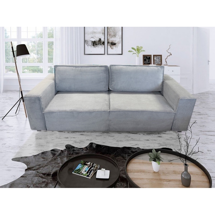Rozkładana trzyosobowa sofa z pojemnikiem RONDA szara