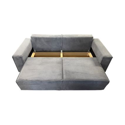 Rozkładana trzyosobowa sofa z pojemnikiem RONDA szara