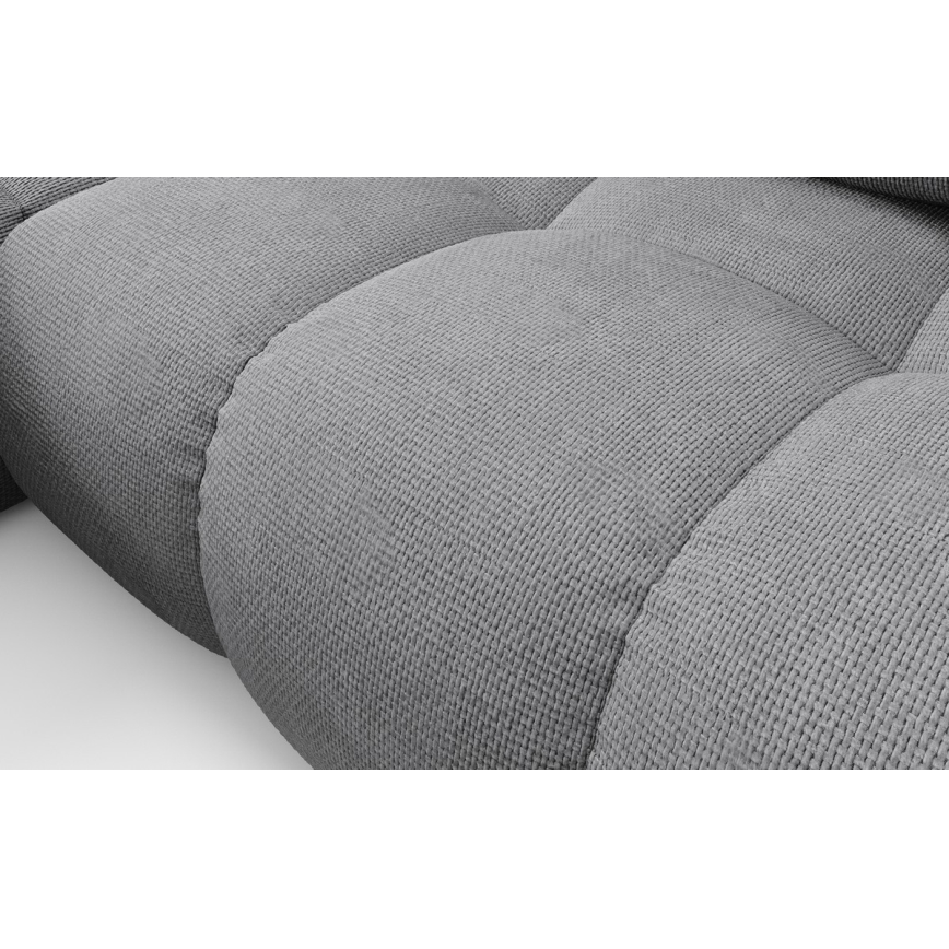 Rozkładany narożnik tapicerowany ALMADA w kształcie L z pojemnikiem, lewostronny, szary