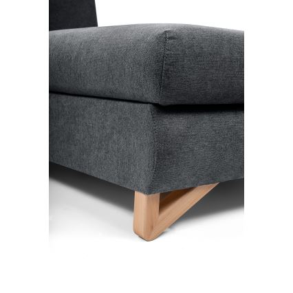 Rozkładany narożnik tapicerowany z pojemnikiem w układzie L AVESTA prawy antracyt