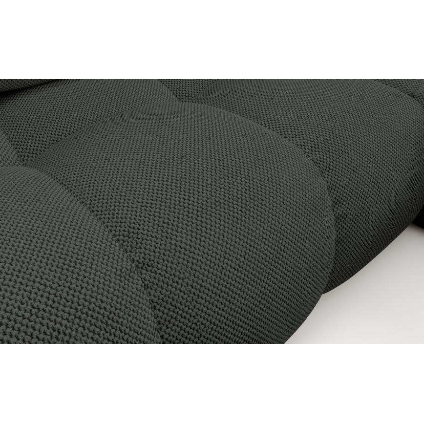 Rozkładany narożnik tapicerowany z pojemnikiem w układzie L ALMADA, prawostronny, antracyt