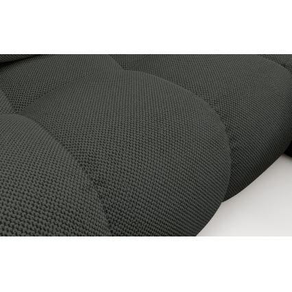 Rozkładany narożnik tapicerowany w kształcie L ALMADA, prawostronny, antracyt, z pojemnikiem na pościel