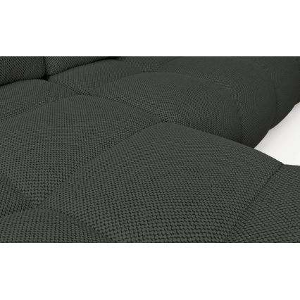 Rozkładany narożnik tapicerowany z pojemnikiem na pościel w kształcie L ALMADA lewy antracyt