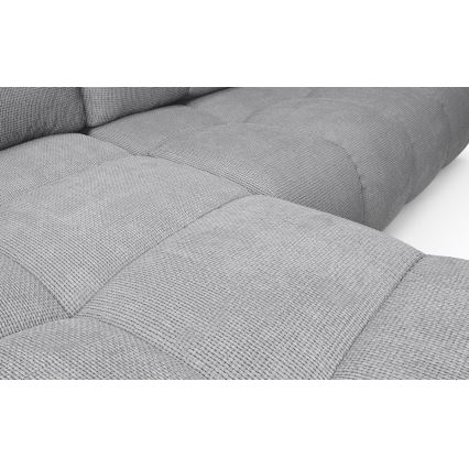 Narożnik rozkładany tapicerowany ALMADA z pojemnikiem, lewy, szary