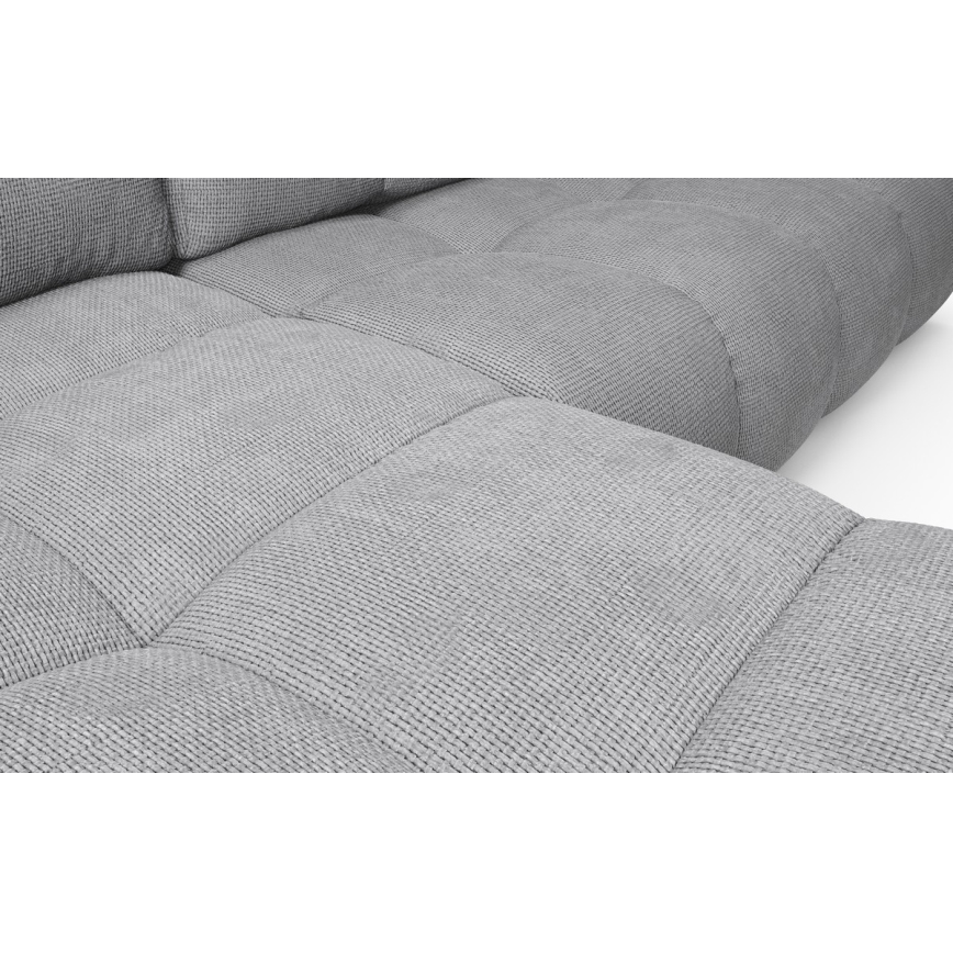 Narożnik rozkładany tapicerowany ALMADA z pojemnikiem, lewy, szary