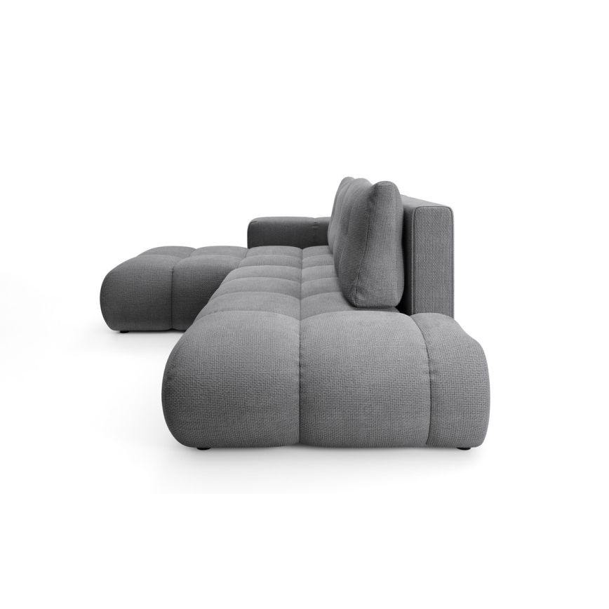 Narożnik rozkładany tapicerowany ALMADA z pojemnikiem, lewy, szary