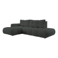 Rozkładany narożnik tapicerowany z pojemnikiem, w układzie L ALMADA, lewy, antracyt
