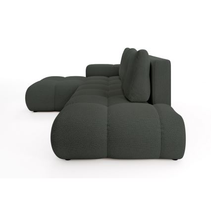 Rozkładany narożnik tapicerowany z pojemnikiem, w układzie L ALMADA, lewy, antracyt