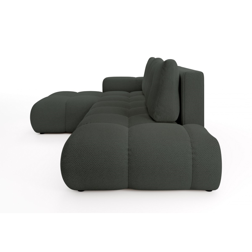 Rozkładany narożnik tapicerowany z pojemnikiem, w układzie L ALMADA, lewy, antracyt