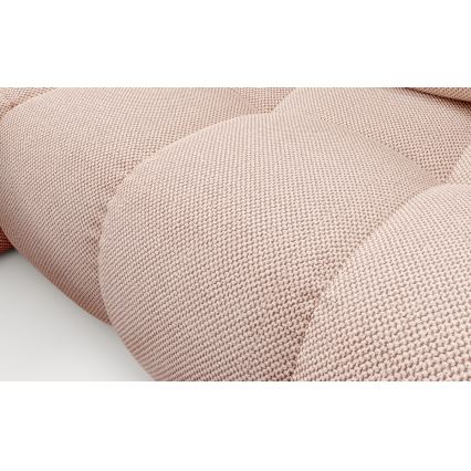 Rozkładany narożnik tapicerowany w układzie L z pojemnikiem ALMADA, lewy, różowy