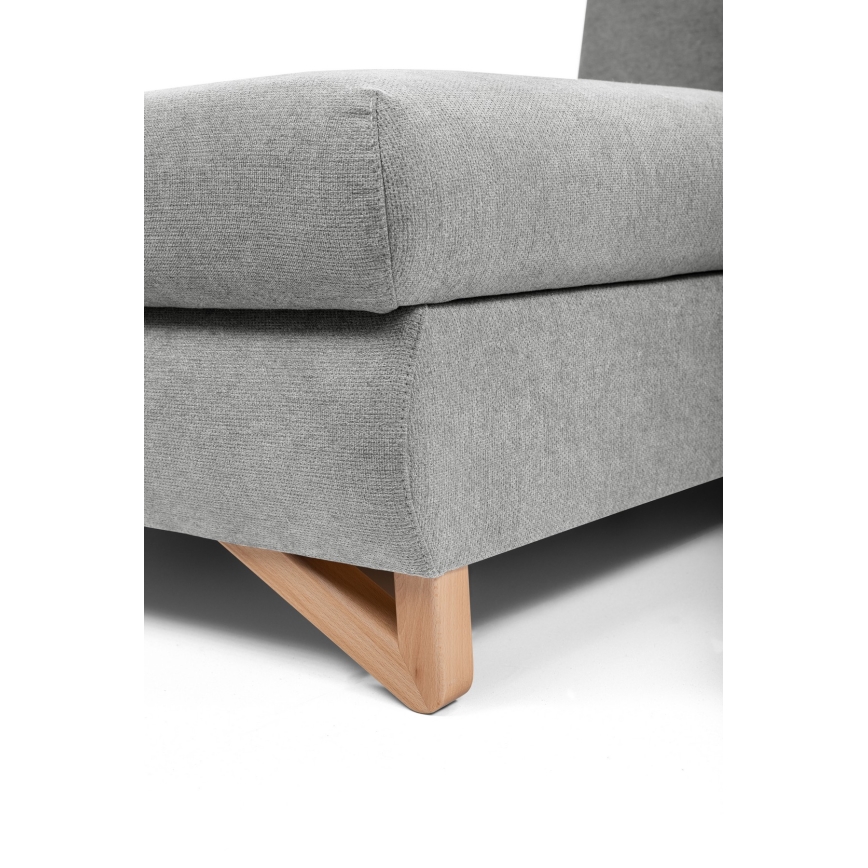Rozkładana narożna sofa tapicerowana AVESTA w układzie L, lewa, szara