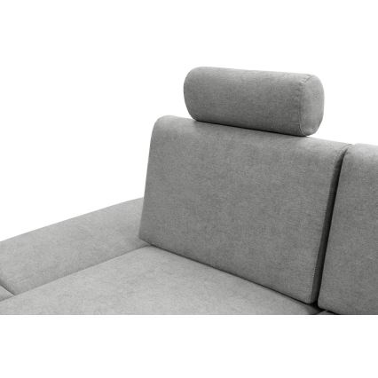 Rozkładana narożna sofa tapicerowana AVESTA w układzie L, lewa, szara