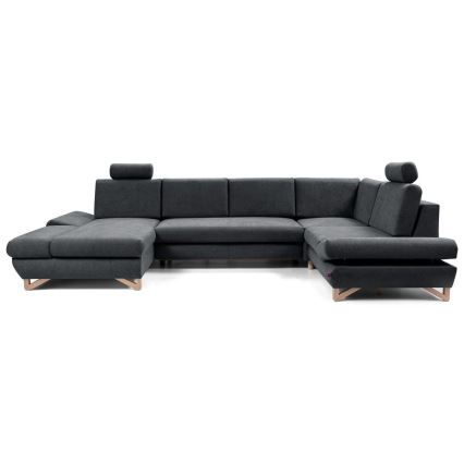 Rozkładany narożnik tapicerowany z pojemnikiem w układzie U AVESTA antracyt