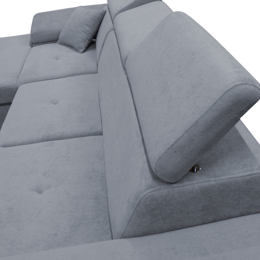 Narożnik rozkładany CASTELO z pojemnikiem, układ L — lewy, ciemnoszary