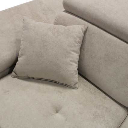 Rozkładany narożnik z pojemnikiem w układzie L CASTELO, lewy, szary