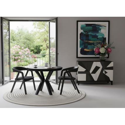 Rozkładany stół do jadalni CONVI 100/140x73 cm czarny