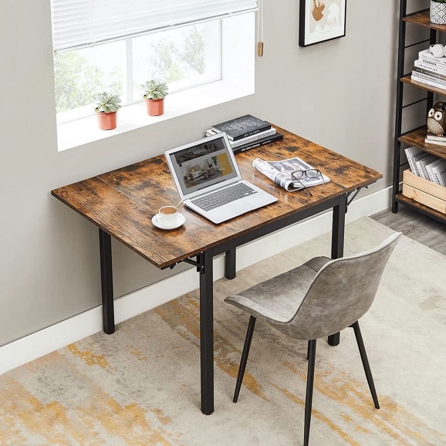 Rozkładany stół do jadalni ELDUR brązowy/czarny