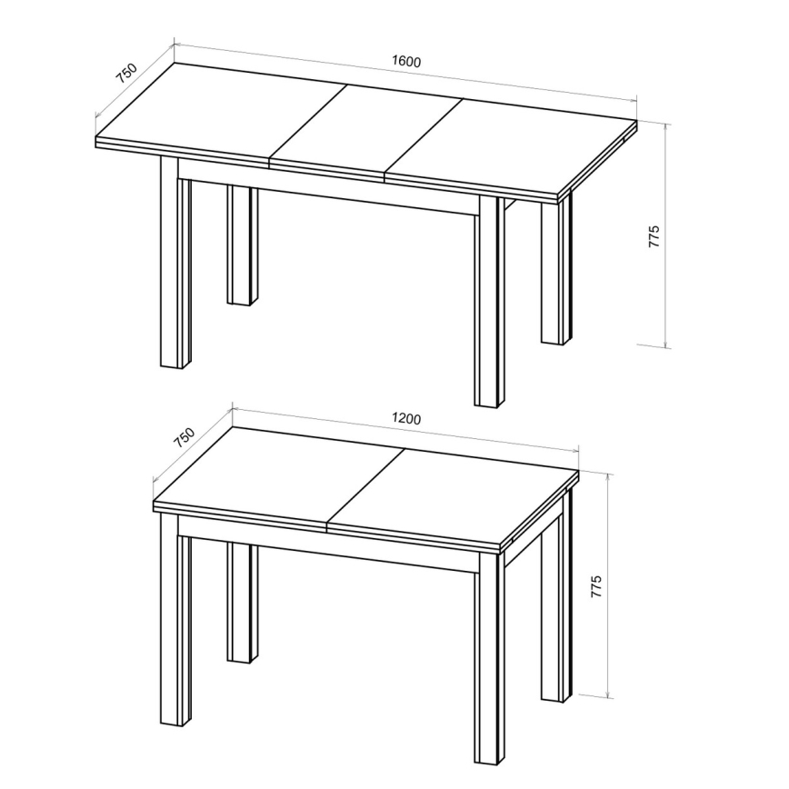 Rozkładany stół jadalniany DOO dąb artisan/czarny