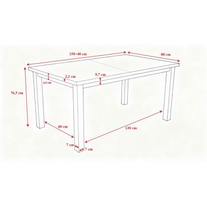 Rozkładany stół jadalniany LIAM dąb
