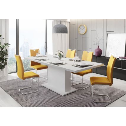 Rozkładany stół jadalny STRAP 160/200 x 90 cm biały