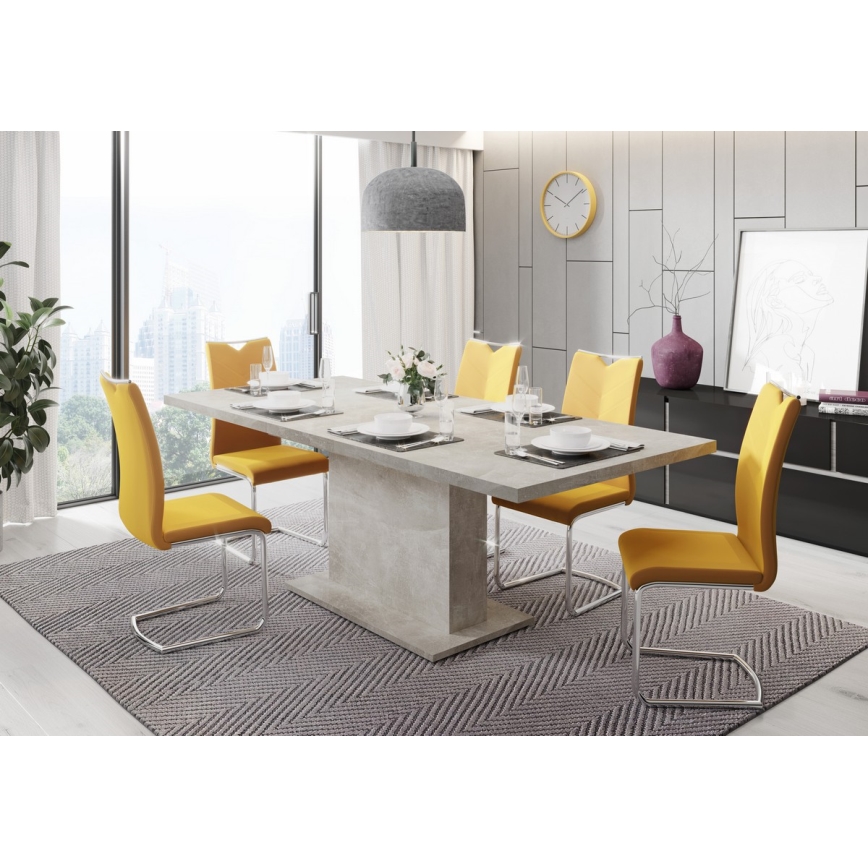 Rozkładany stół jadalny STRAP, szary beton