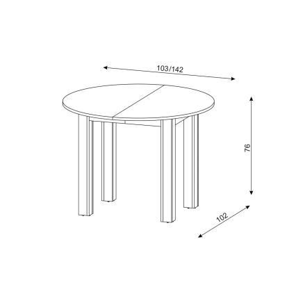 Rozkładany stół jadalny WILY dąb artisan/czarny