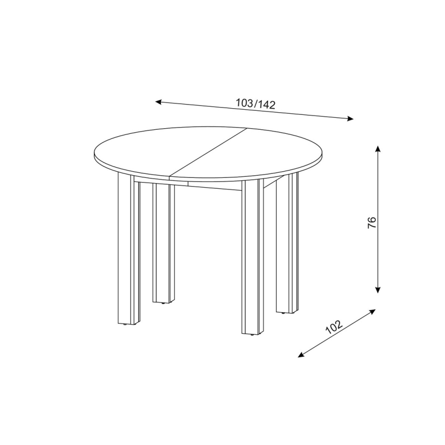Rozkładany stół jadalny WILY dąb artisan/czarny