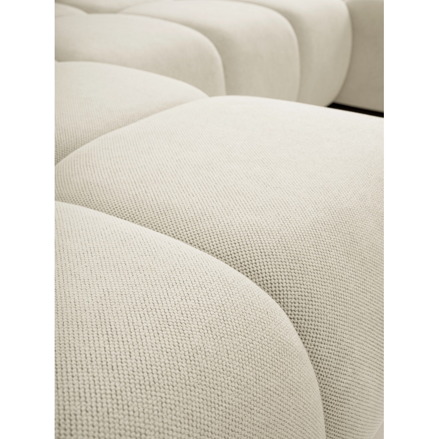 Rozkładany tapicerowany narożnik w kształcie U z pojemnikiem ALMADA beżowy