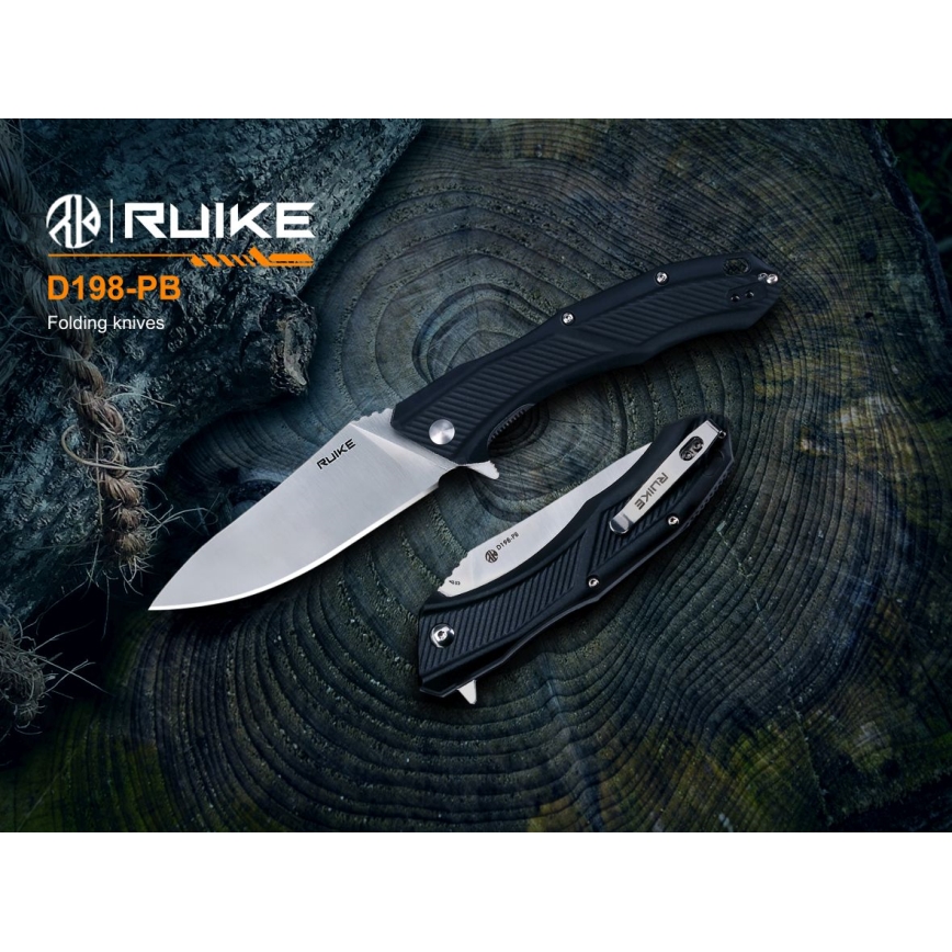 Ruike RUD198PB - Nóż składany kieszonkowy 23,1 cm czarny