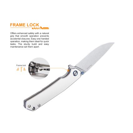 Ruike RUP801SF - Nóż składany kieszonkowy 20 cm srebrny