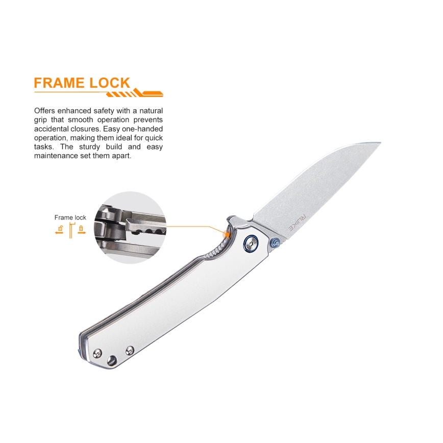 Ruike RUP801SF - Nóż składany kieszonkowy 20 cm srebrny