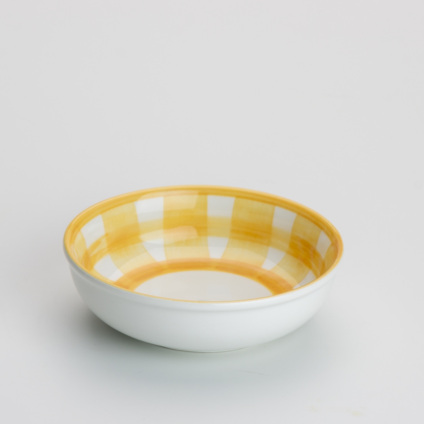 Salaterka ceramiczna 13 cm biały żółty