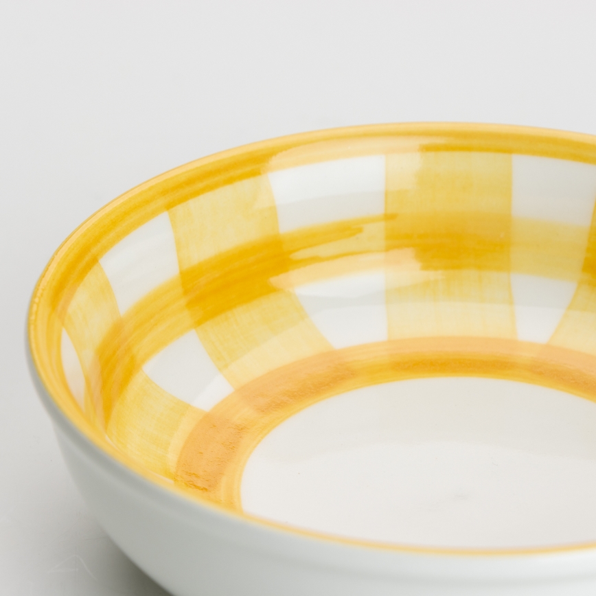 Salaterka ceramiczna 13 cm biały żółty