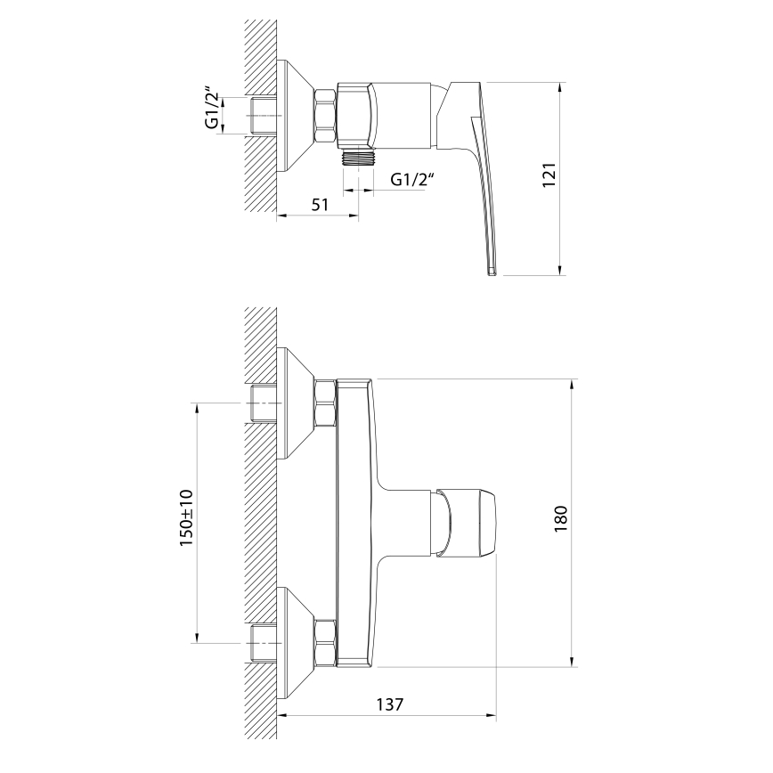 Samona - Bateria prysznicowa KORANA chrom błyszczący