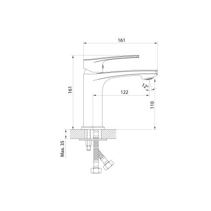 Samona - bateria umywalkowa KORANA 16 cm, chrom błyszczący