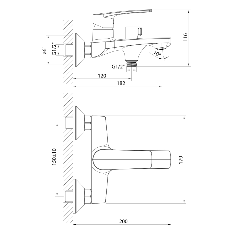 Samona - Bateria wannowa KORANA błyszczący chrom