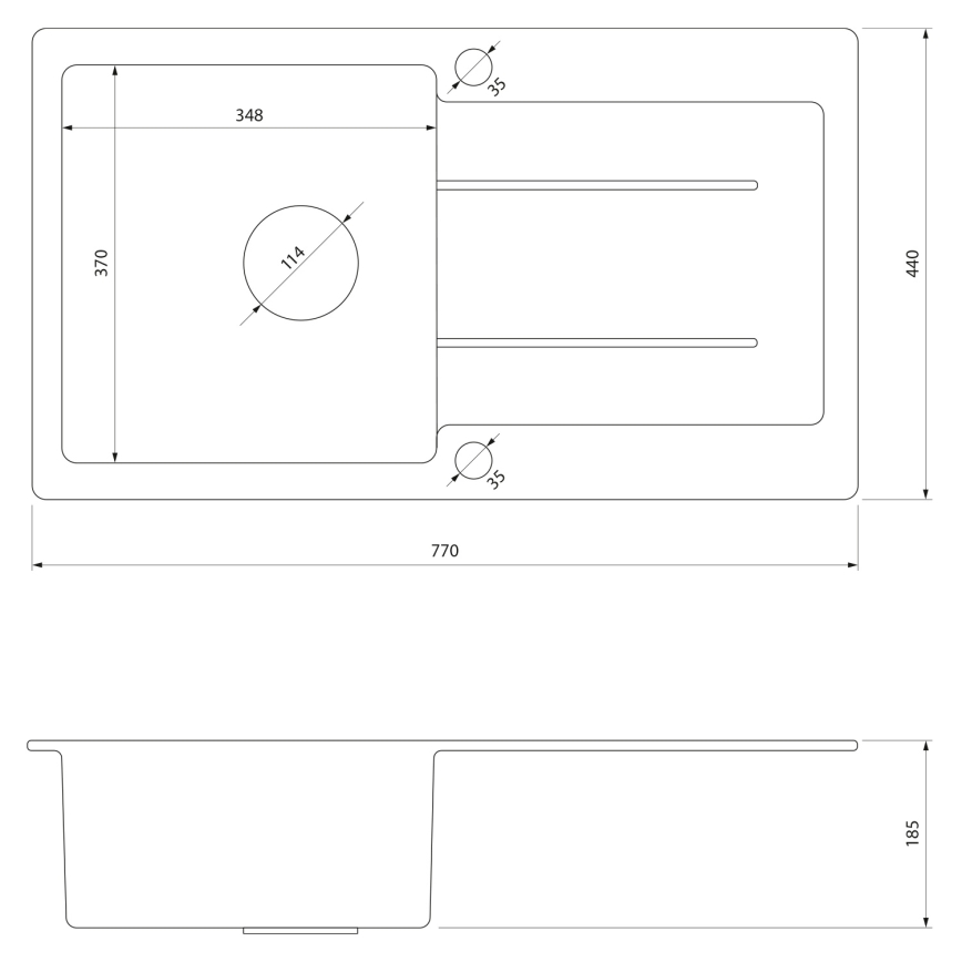 Samona - Zlew kuchenny SAMONA 77x44 cm granit/beżowy