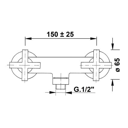 Sapho - Bateria prysznicowa AXIA chrom błyszczący