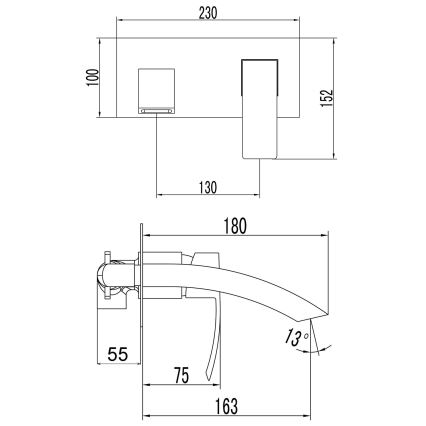 Sapho - Bateria umywalkowa GINKO czarny mat