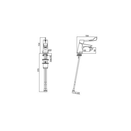 Sapho - Bateria umywalkowa LEA 15,4 cm chrom błyszczący