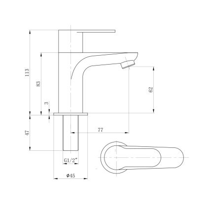 Sapho - Bateria umywalkowa SMALL 11,3 cm chrom błyszczący