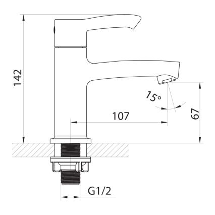 Sapho - bateria umywalkowa SMALL 14 cm, chrom błyszczący